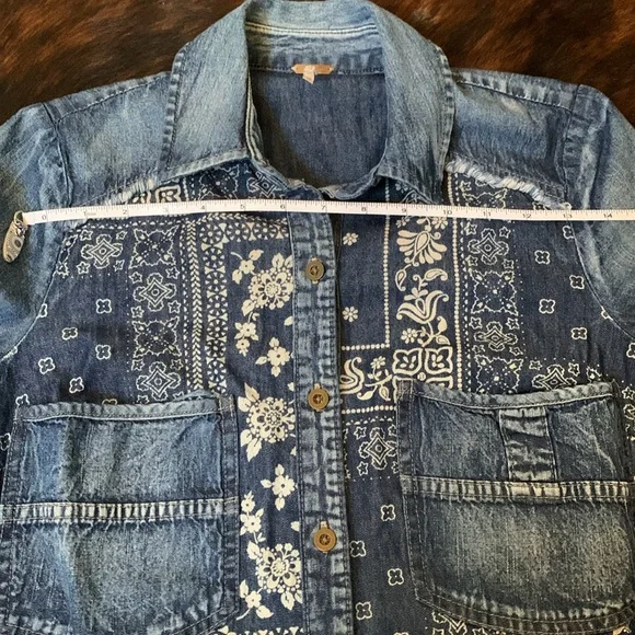 Free People Women’s Embroidered Denim Duster - Picture 16 of 16